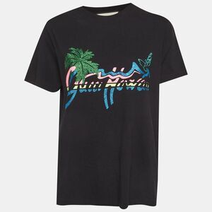 Gucci Black Gucci Hawaii Print Jersey Crew Neck T-Shirt M